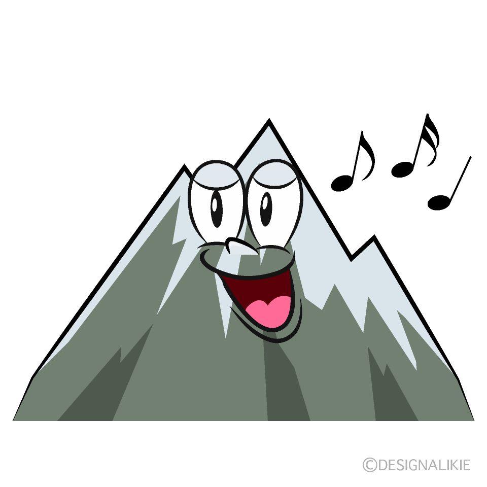 Singing Snowy Mountain Cartoon Character Image