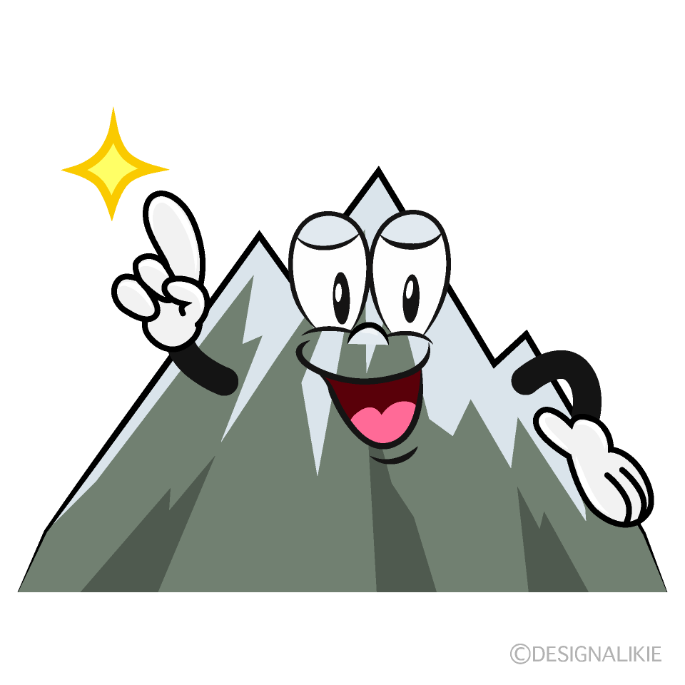Posing Snowy Mountain Cartoon Character Image