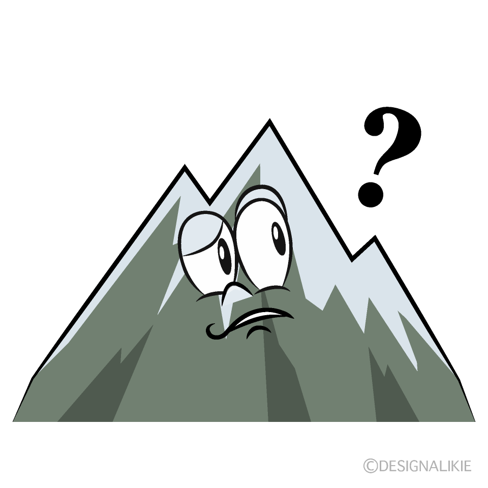 Thinking Snowy Mountain Cartoon Character Image