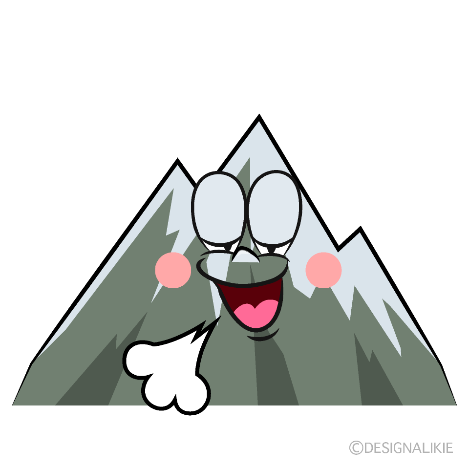 Relaxing Snowy Mountain Cartoon Character Image
