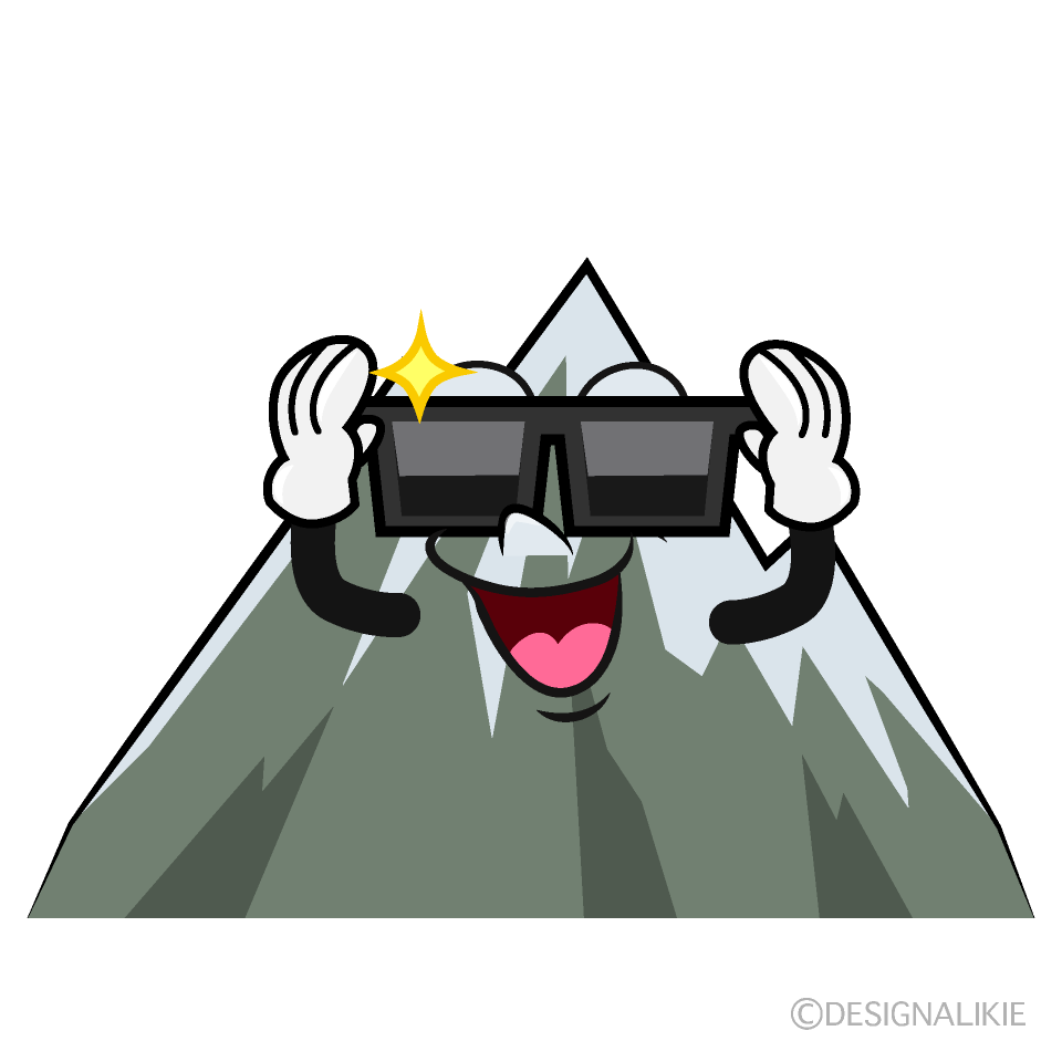 Cool Snowy Mountain Cartoon Character Image