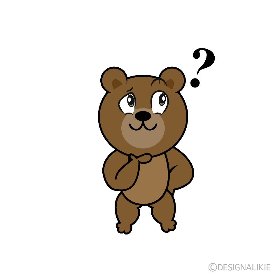 Thinking Bear Cartoon Character Image