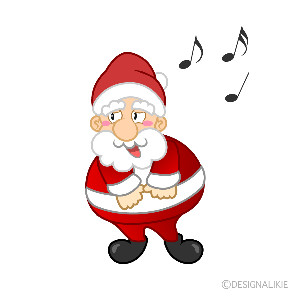 Singing Santa Cartoon Character Image