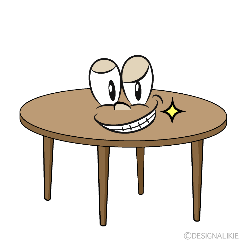 Grinning Table Cartoon Character Image