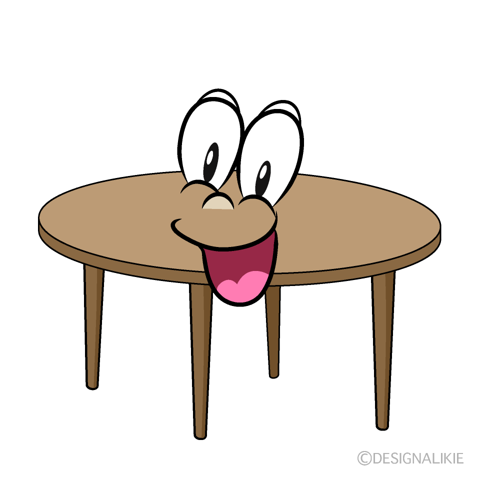 Surprising Table Cartoon Character Image