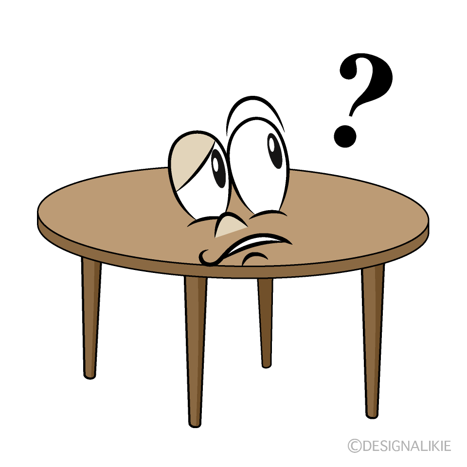 Thinking Table Cartoon Character Image