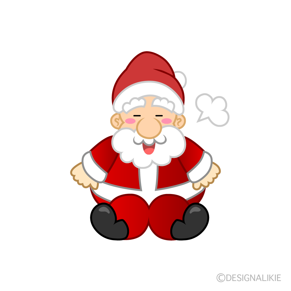 Relaxing Santa Cartoon Character Image
