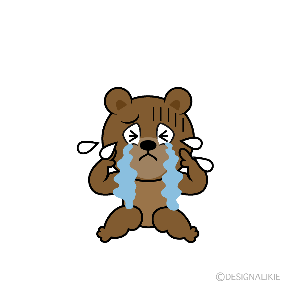 Crying Bear Cartoon Character Image