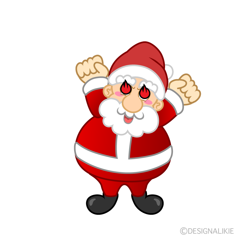 Enthusiastic Santa Cartoon Character Image