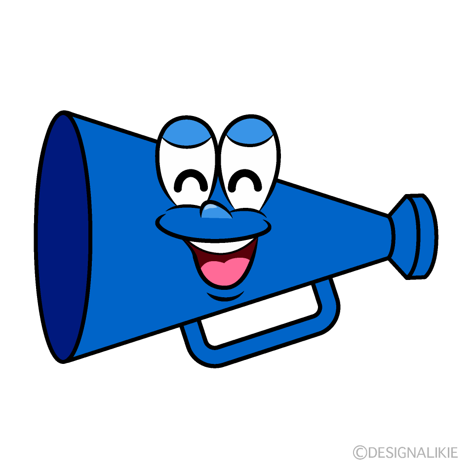 Smiling Megaphone Cartoon Character Image