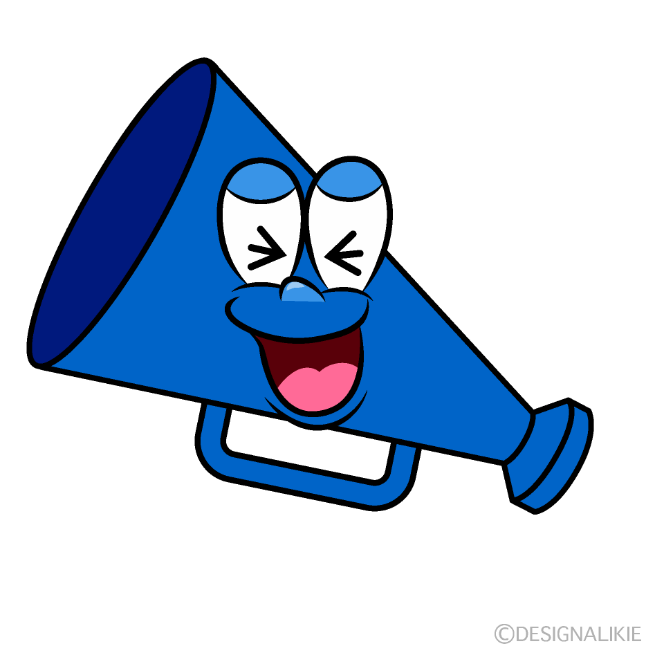 Laughing Megaphone Cartoon Character Image
