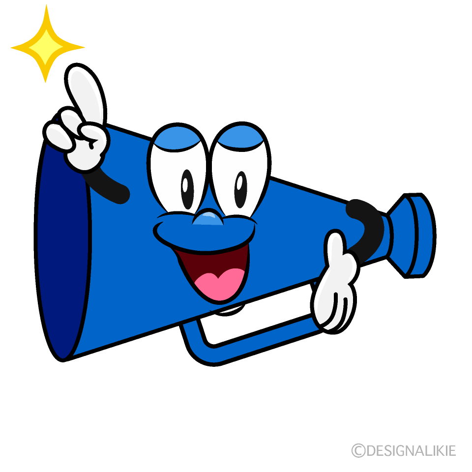 Posing Megaphone Cartoon Character Image