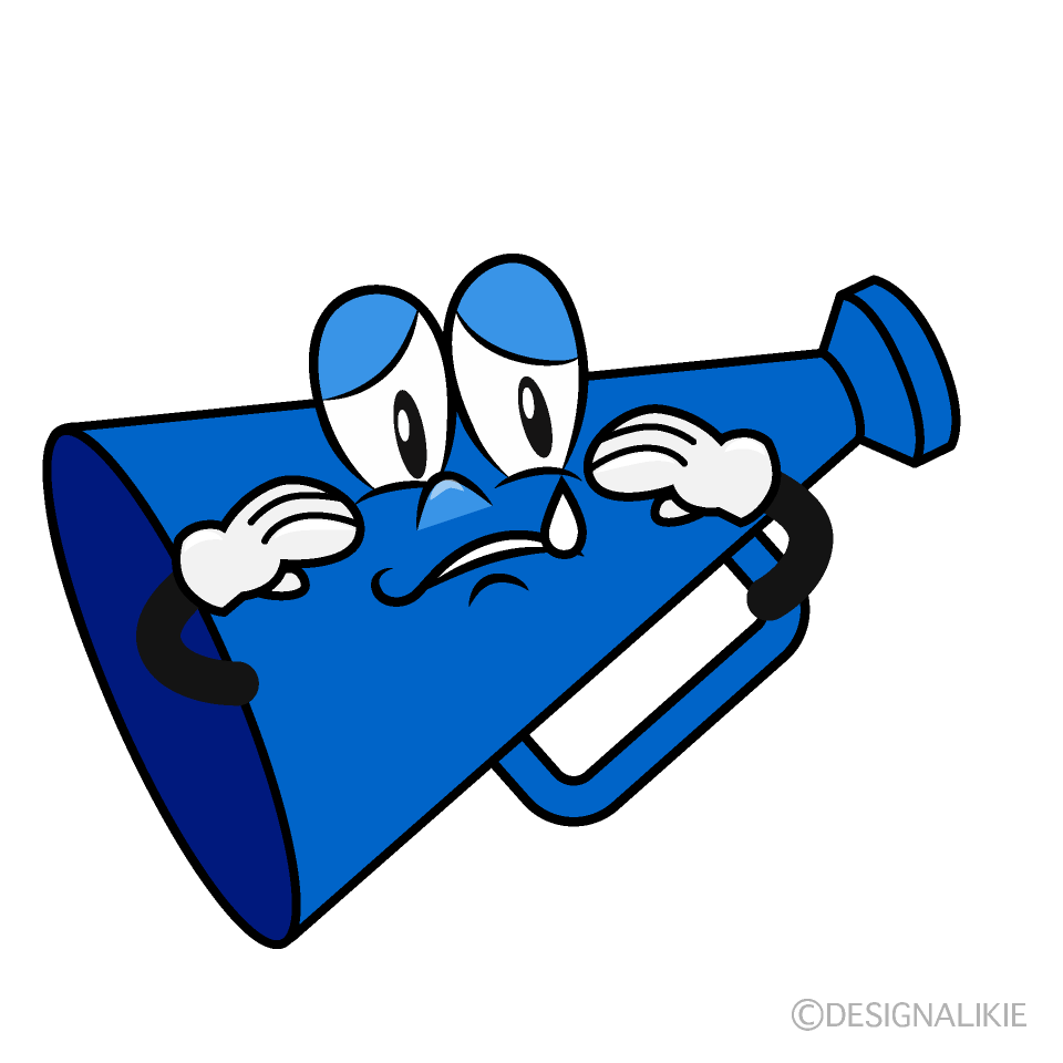 Sad Megaphone Cartoon Character Image