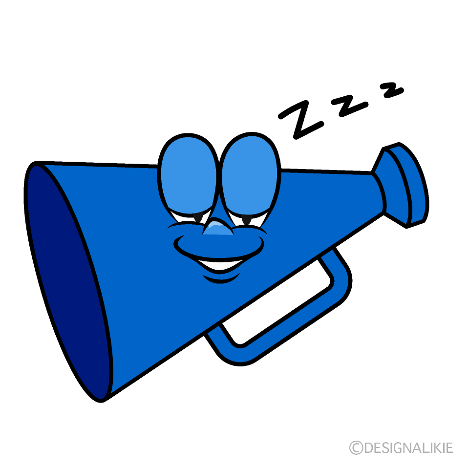 Sleeping Megaphone Cartoon Character Image