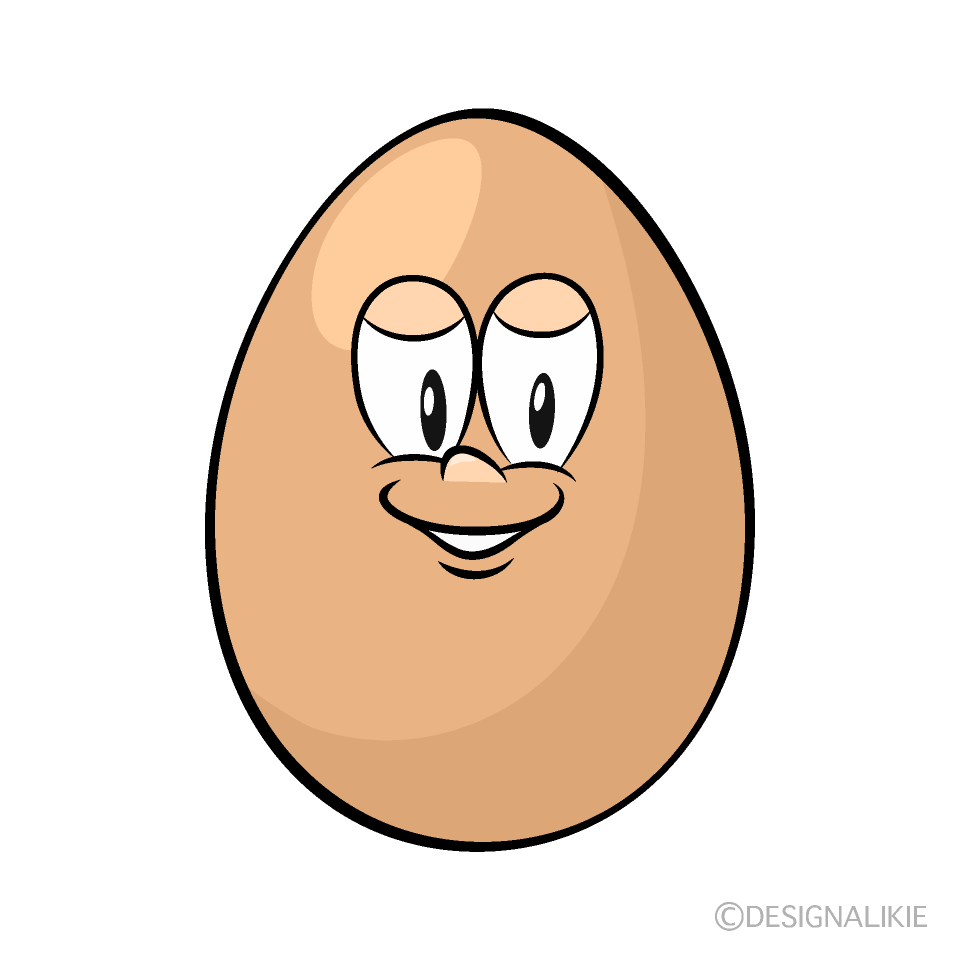 Organic Egg Cartoon Character Image