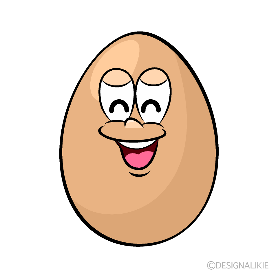 Smiling Organic Egg Cartoon Character Image