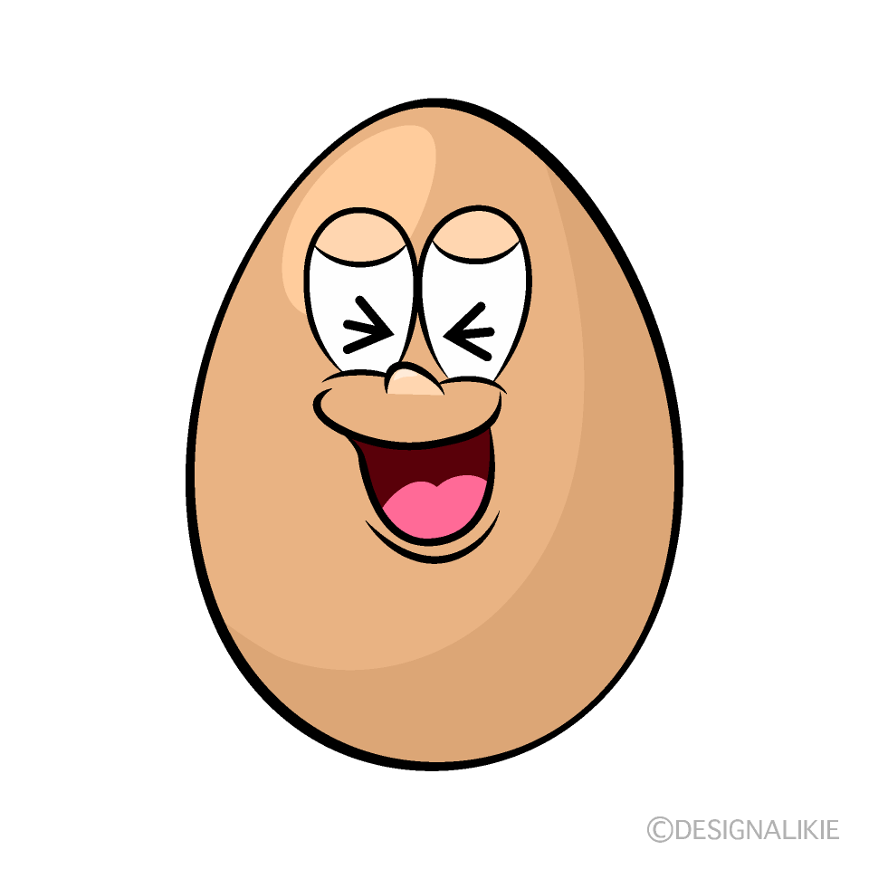 Laughing Organic Egg Cartoon Character Image