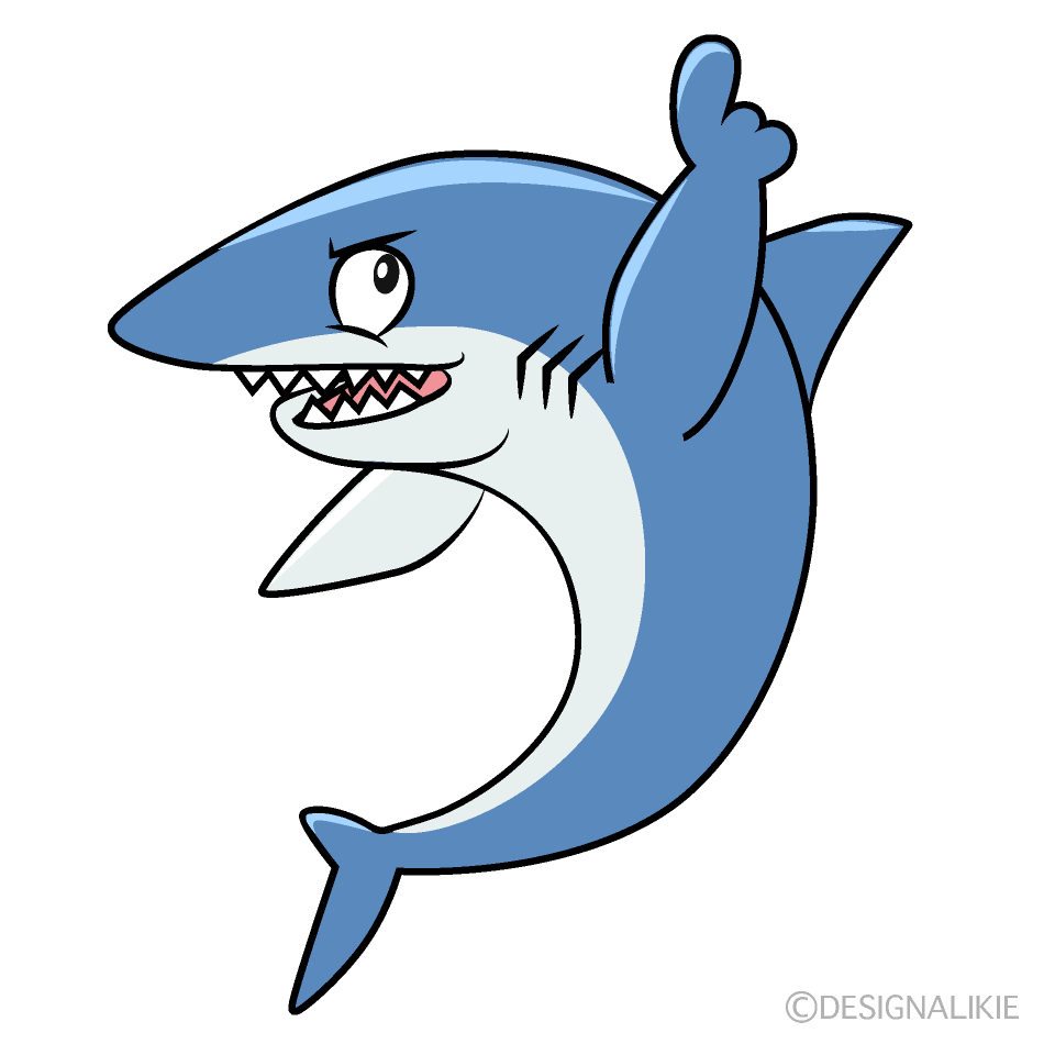 Posing Shark Cartoon Character Image
