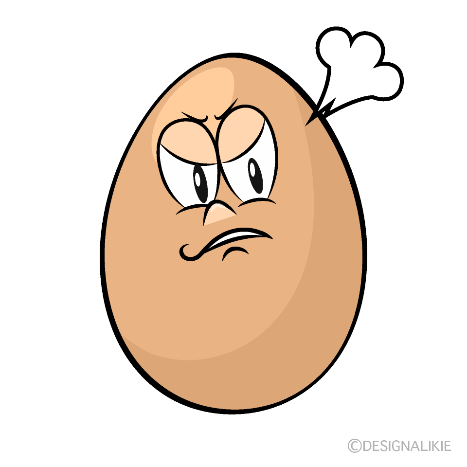 Angry Organic Egg Cartoon Character Image