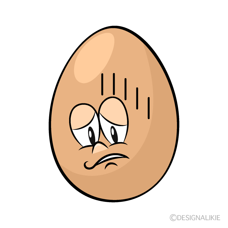 Depressed Organic Egg Cartoon Character Image