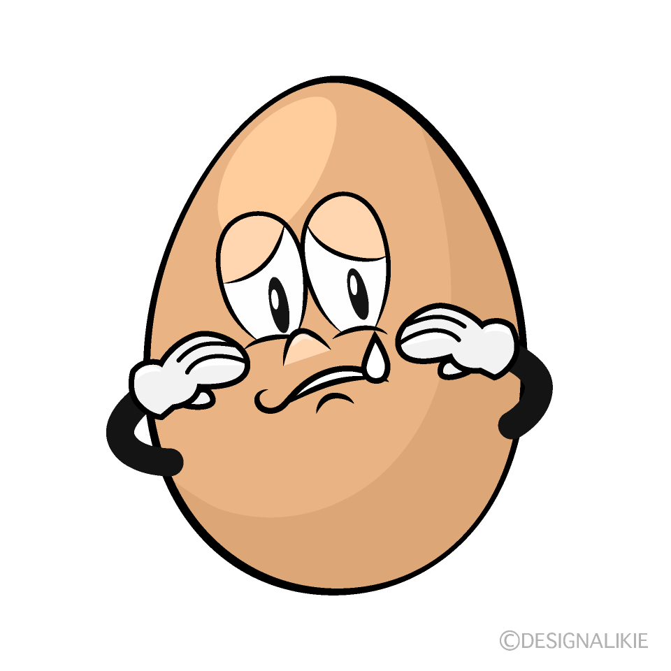 Sad Organic Egg Cartoon Character Image
