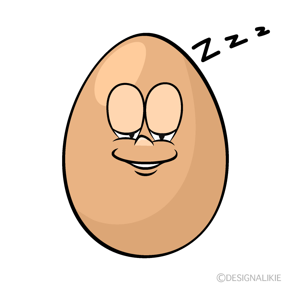 Sleeping Organic Egg Cartoon Character Image