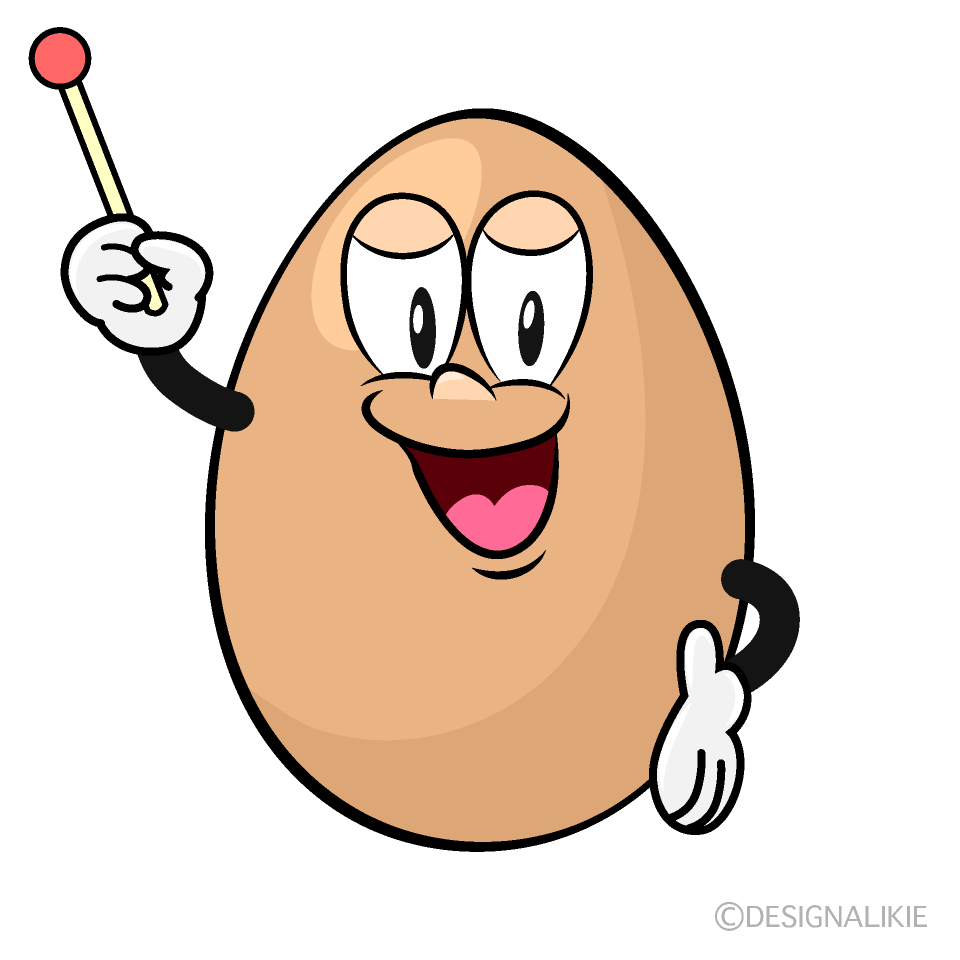 Speaking Organic Egg Cartoon Character Image