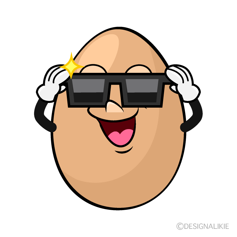 Cool Organic Egg Cartoon Character Image