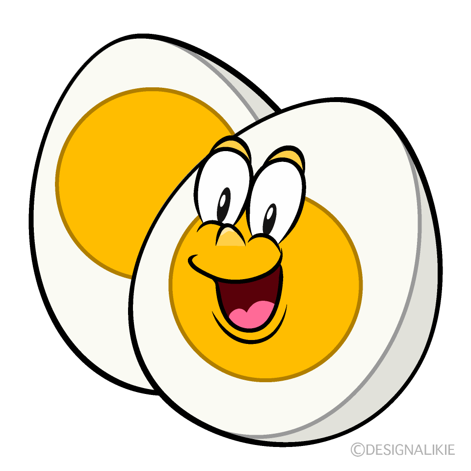 Surprising Boiled Egg Cartoon Character Image
