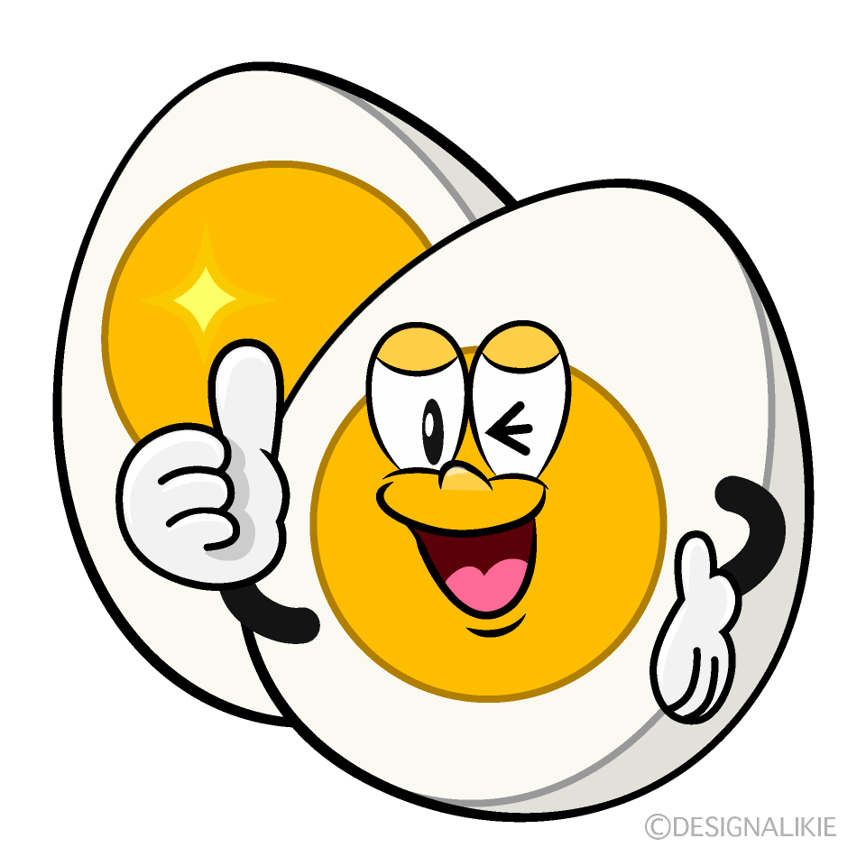 Thumbs up Boiled Egg Cartoon Character Image