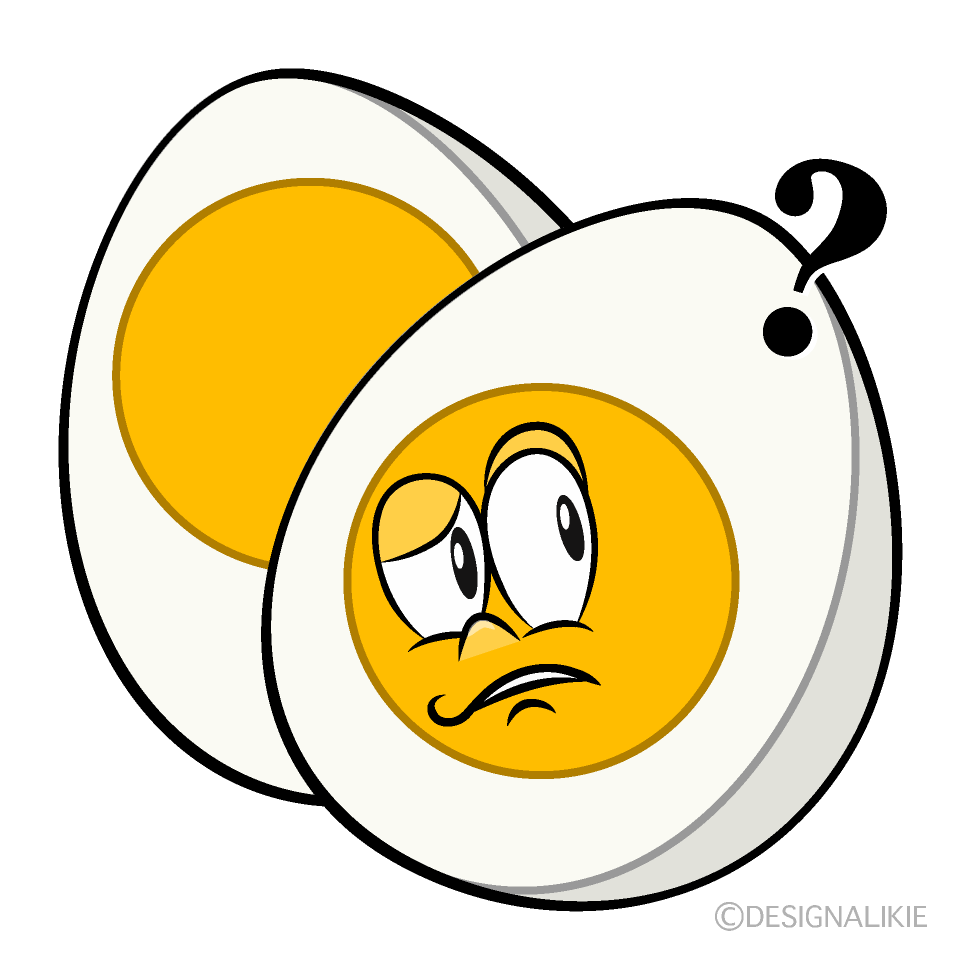 Thinking Boiled Egg Cartoon Character Image
