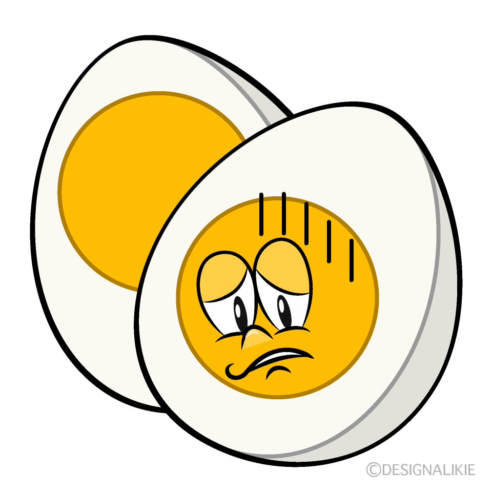 Depressed Boiled Egg Cartoon Character Image