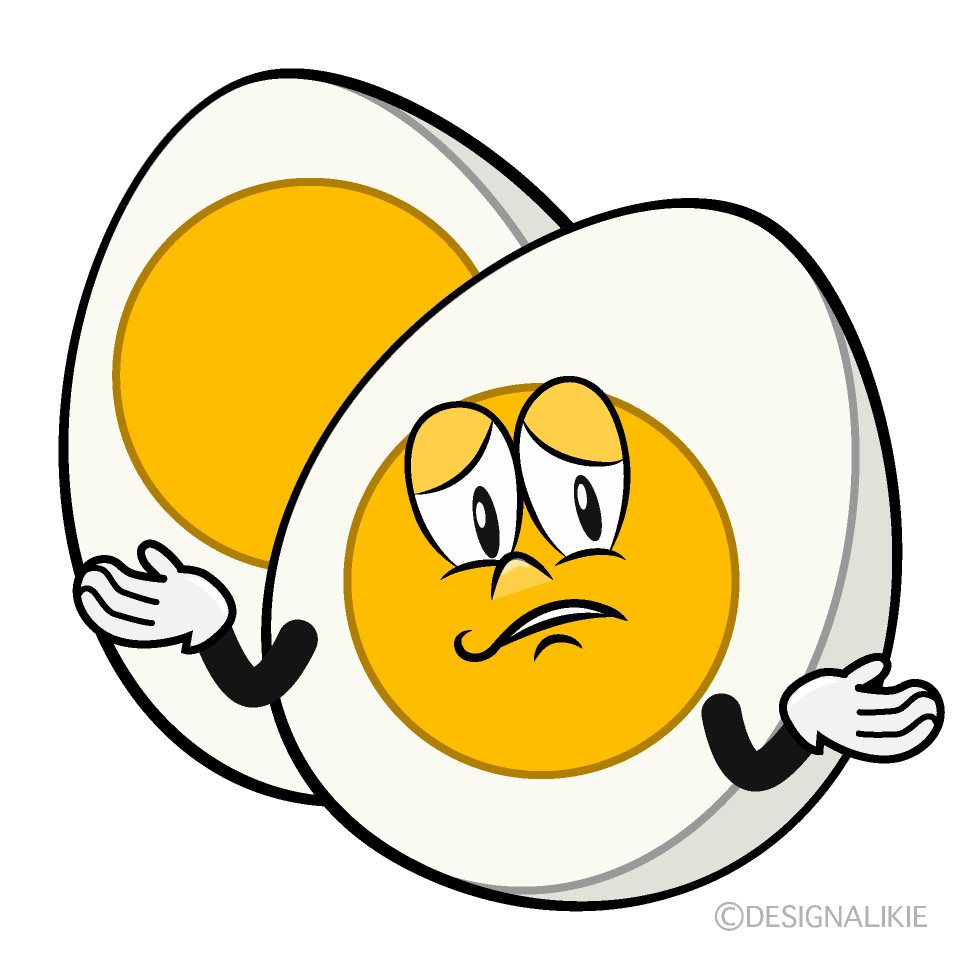 Troubled Boiled Egg Cartoon Character Image