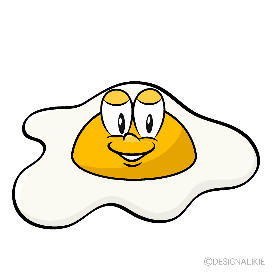 Fried Egg Cartoon Character Image