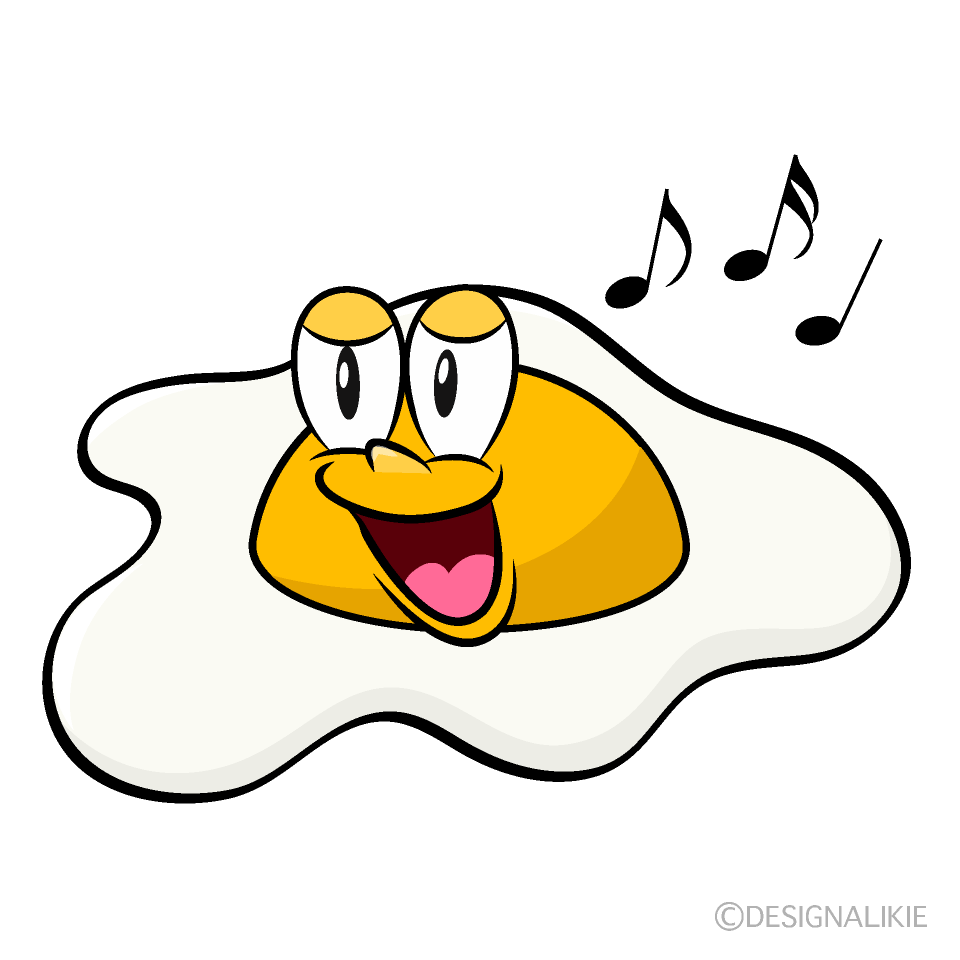 Singing Fried Egg Cartoon Character Image