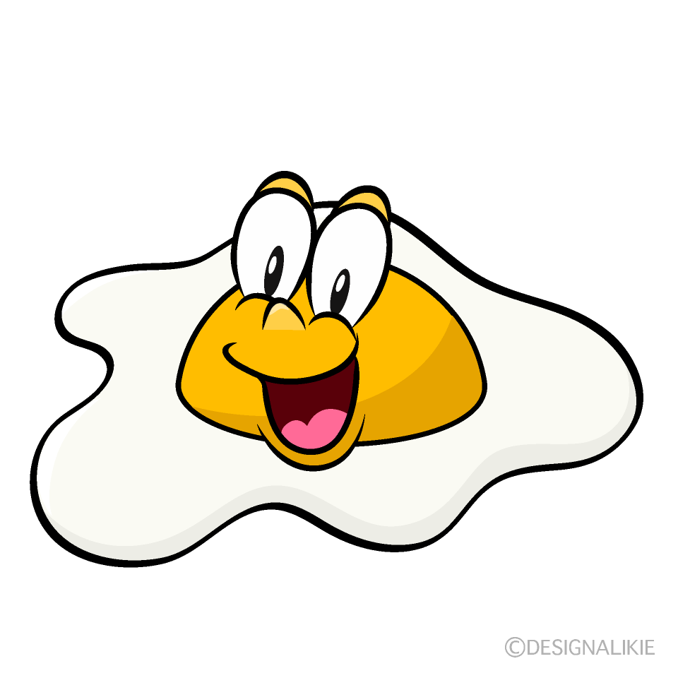 Surprising Fried Egg Cartoon Character Image