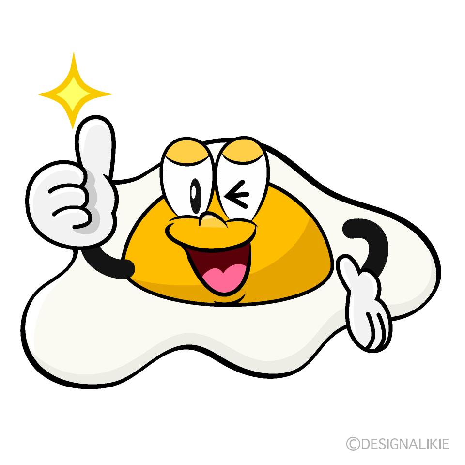 Thumbs up Fried Egg Cartoon Character Image