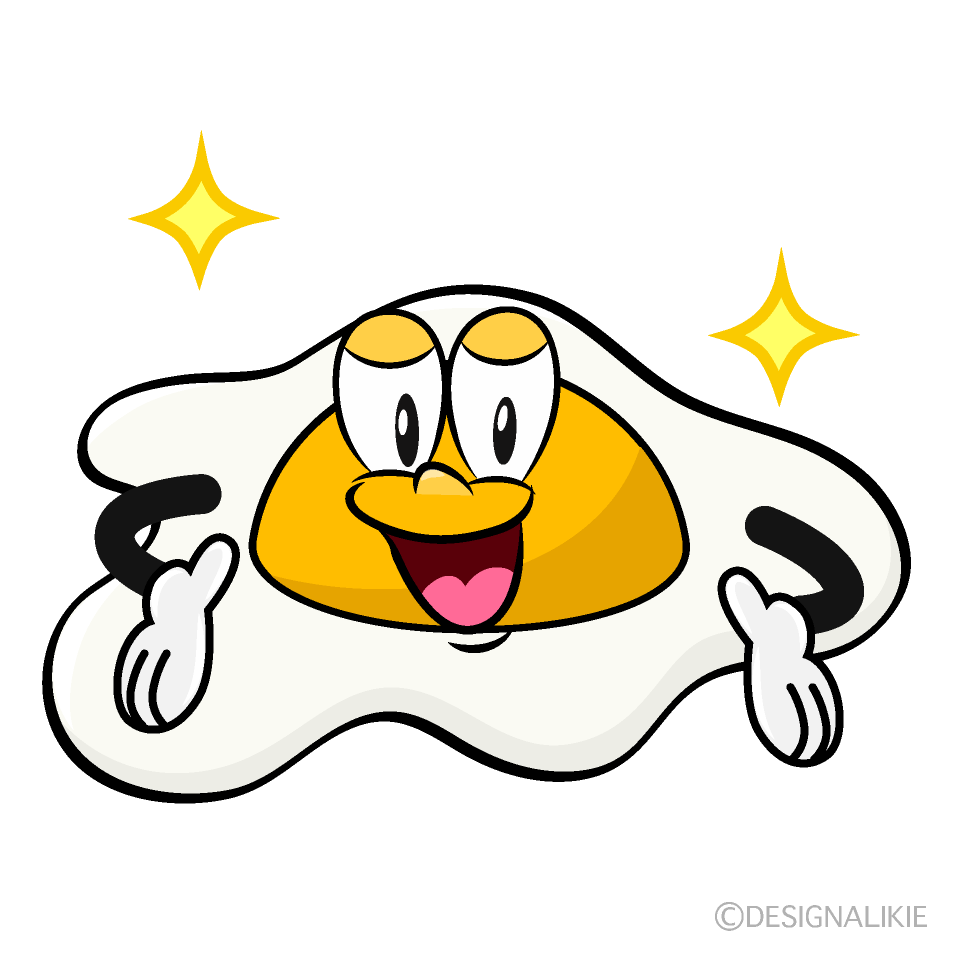 Glitter Fried Egg Cartoon Character Image