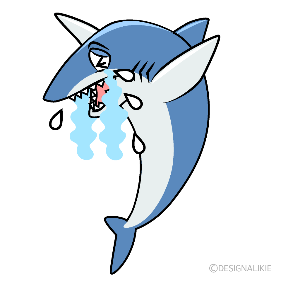 Crying Shark Cartoon Character Image