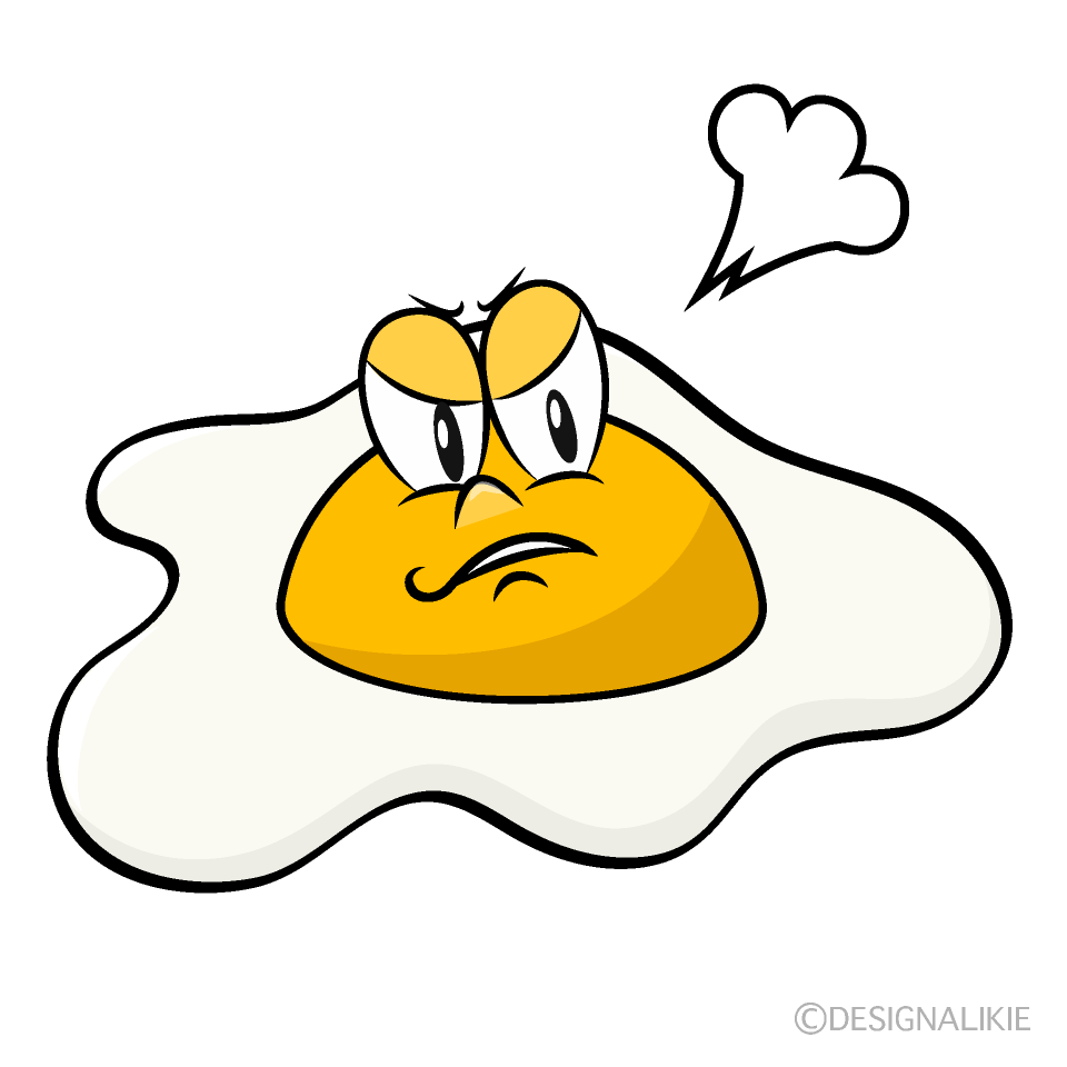 Angry Fried Egg Cartoon Character Image