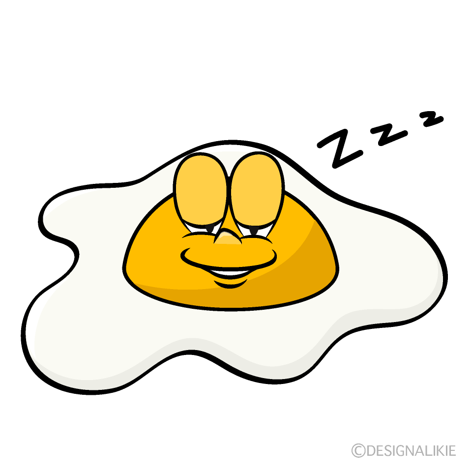 Sleeping Fried Egg Cartoon Character Image