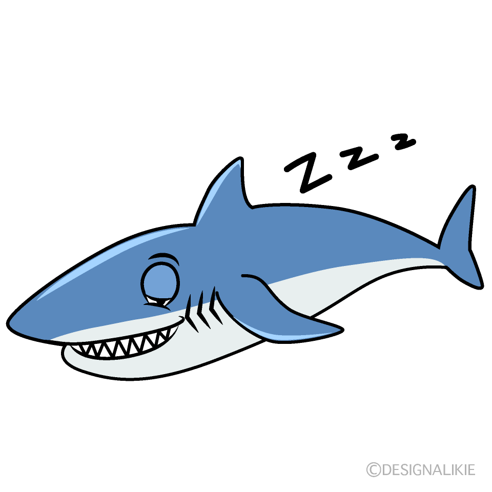 Sleeping Shark Cartoon Character Image