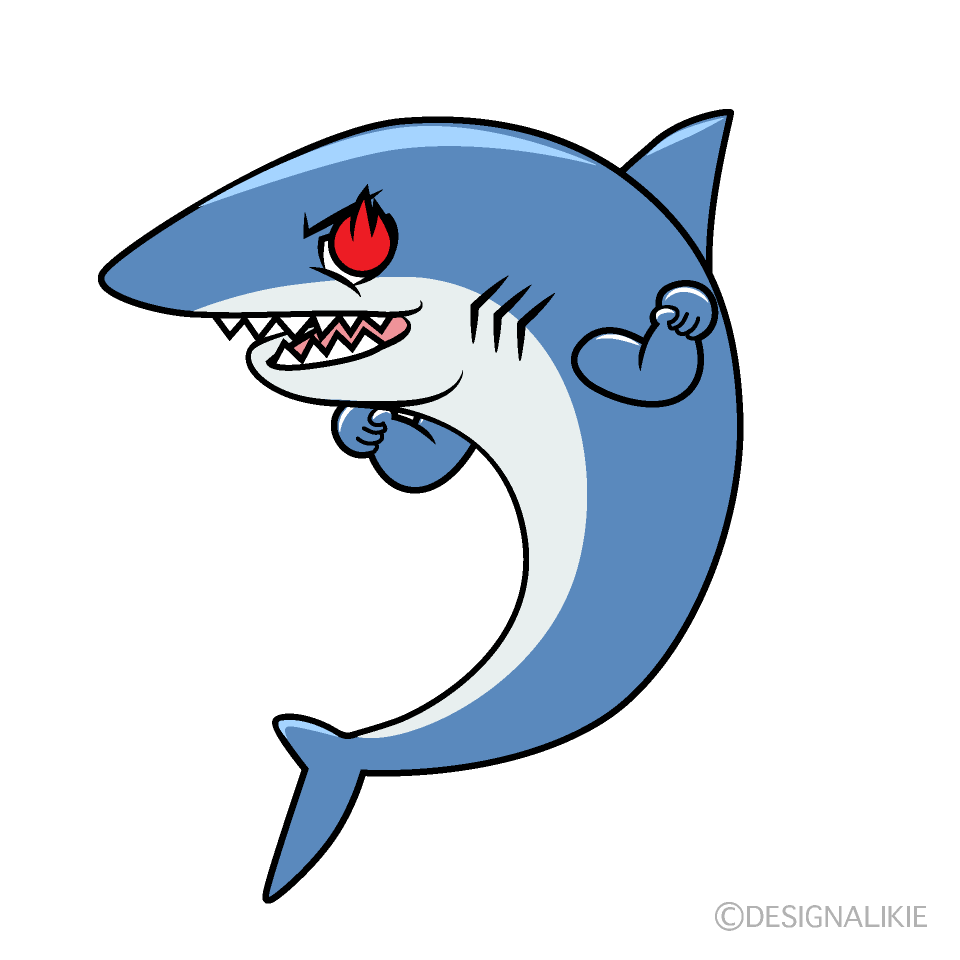 Enthusiastic Shark Cartoon Character Image