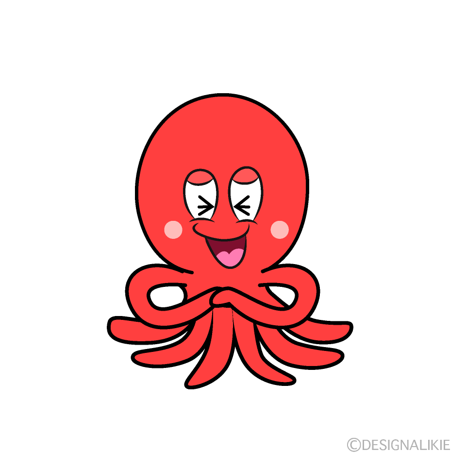 Laughing Octopus Cartoon Character Image