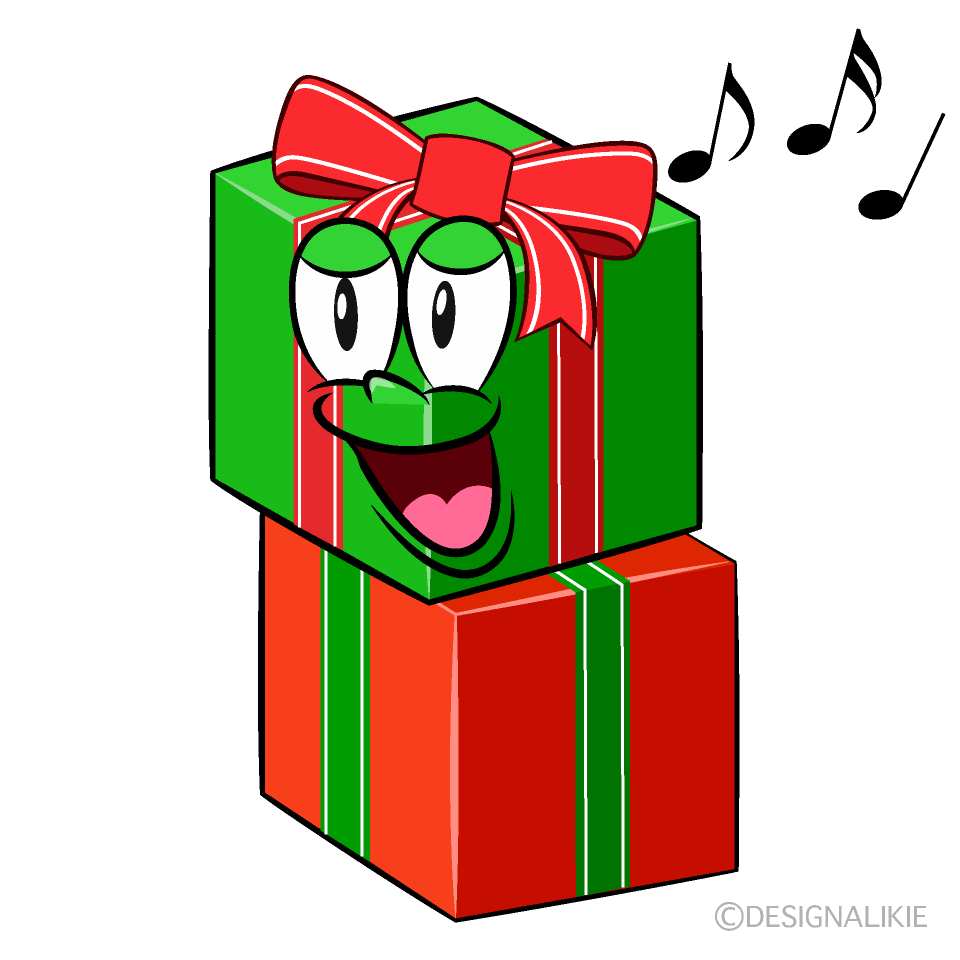 Singing Present Cartoon Character Image