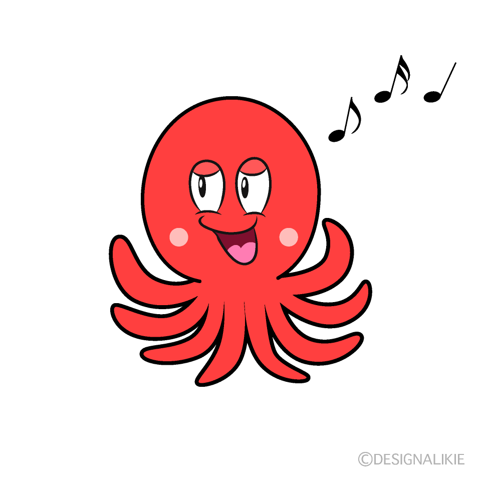 Singing Octopus Cartoon Character Image