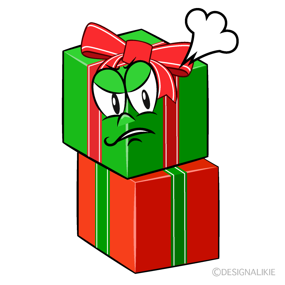 Angry Present Cartoon Character Image