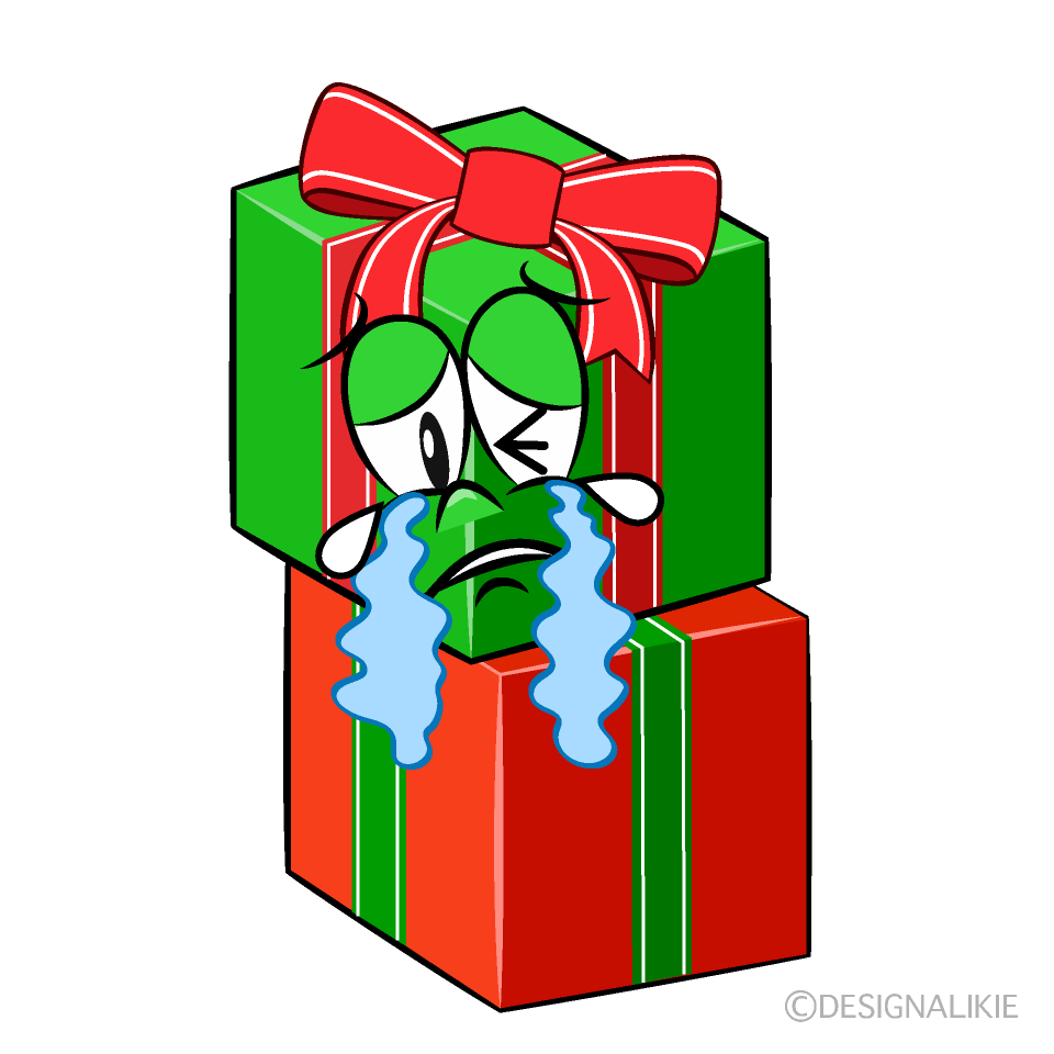 Crying Present Cartoon Character Image