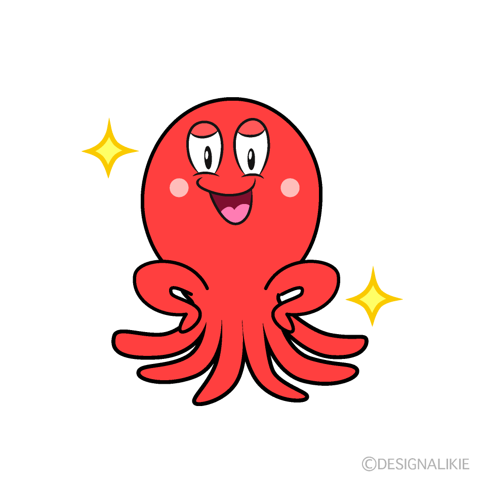 Glitter Octopus Cartoon Character Image