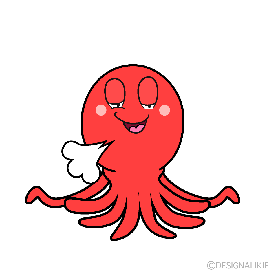 Relaxing Octopus Cartoon Character Image